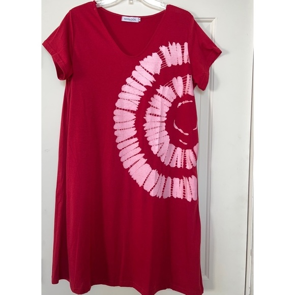 MISSLOOK TIE DYE RED DRESS - SIZE M - Picture 1 of 3